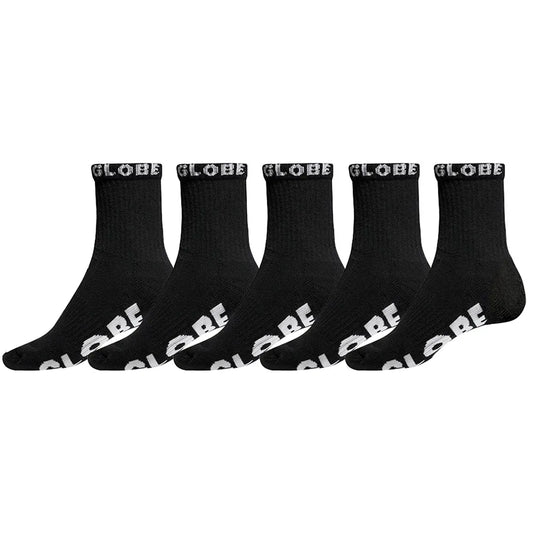 GLOBE Blackout 5pk Quarter Socks - Black/Black