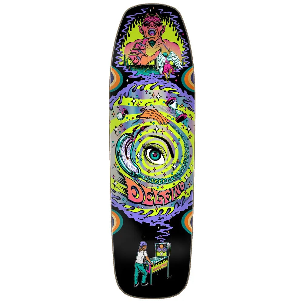 SANTA CRUZ Delfino Pinball Vision 9.14 X 31.50 Pro Shaped Deck - Multi