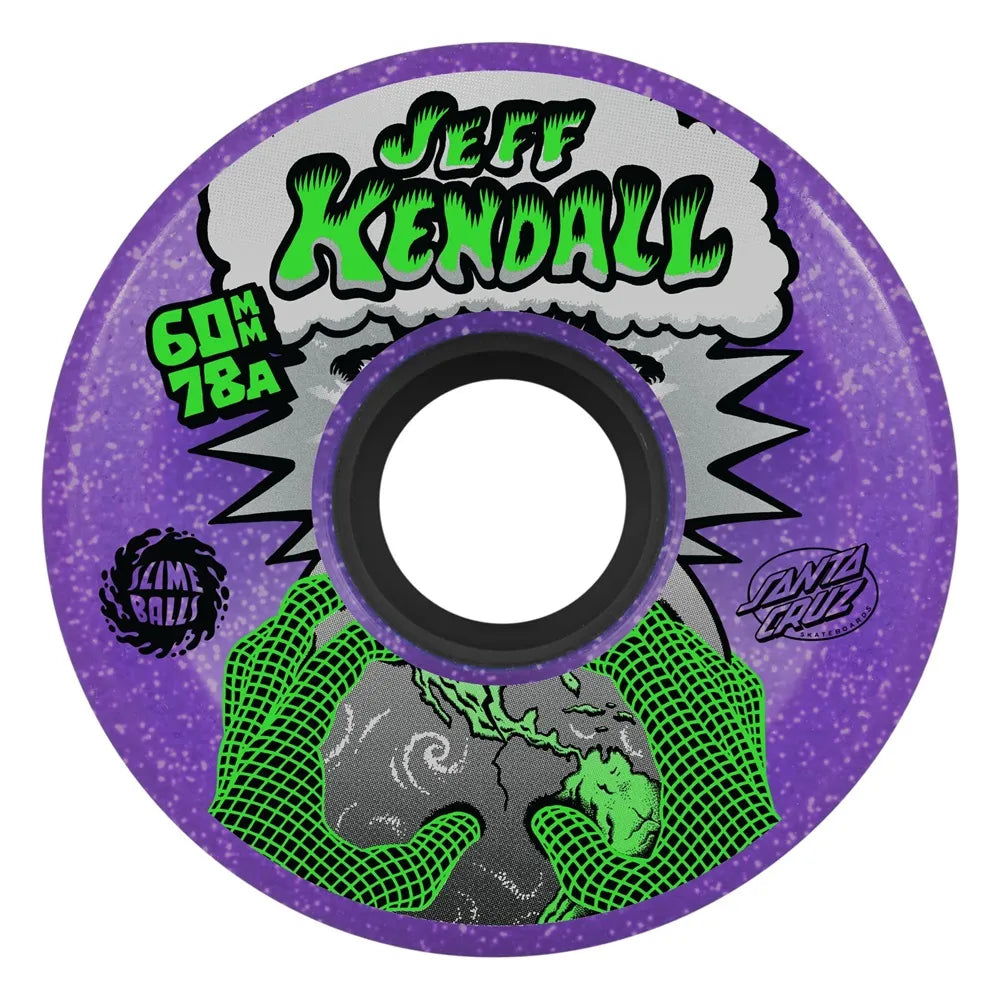 SANTA CRUZ 78A Kendall End Of World Reissue OG Slimeballs 60mm Skateboard Wheels - Purple