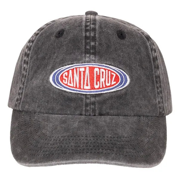 SANTA CRUZ Region 6 Panel Strapback Dad Cap - Off Black