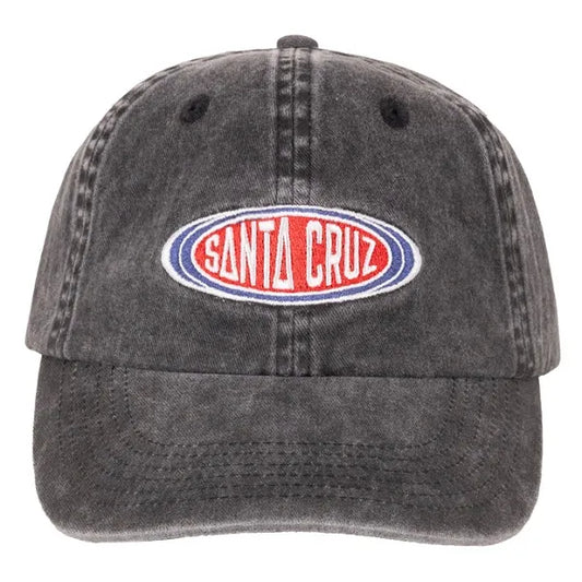SANTA CRUZ Region 6 Panel Strapback Dad Cap - Off Black