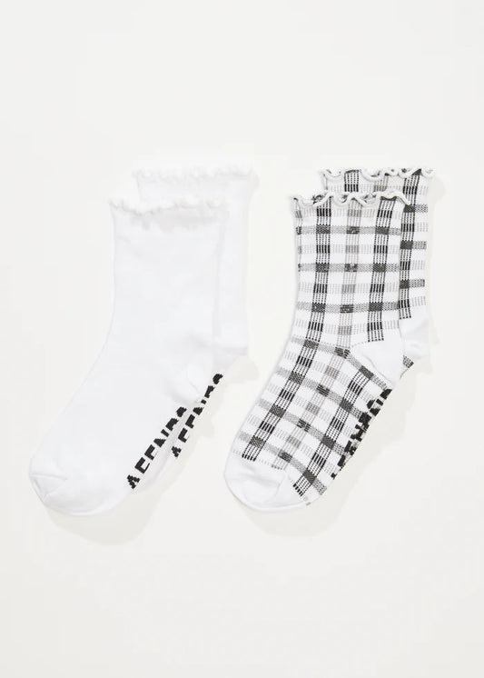 AFENDS Leo 2 pk Socks - White/Black