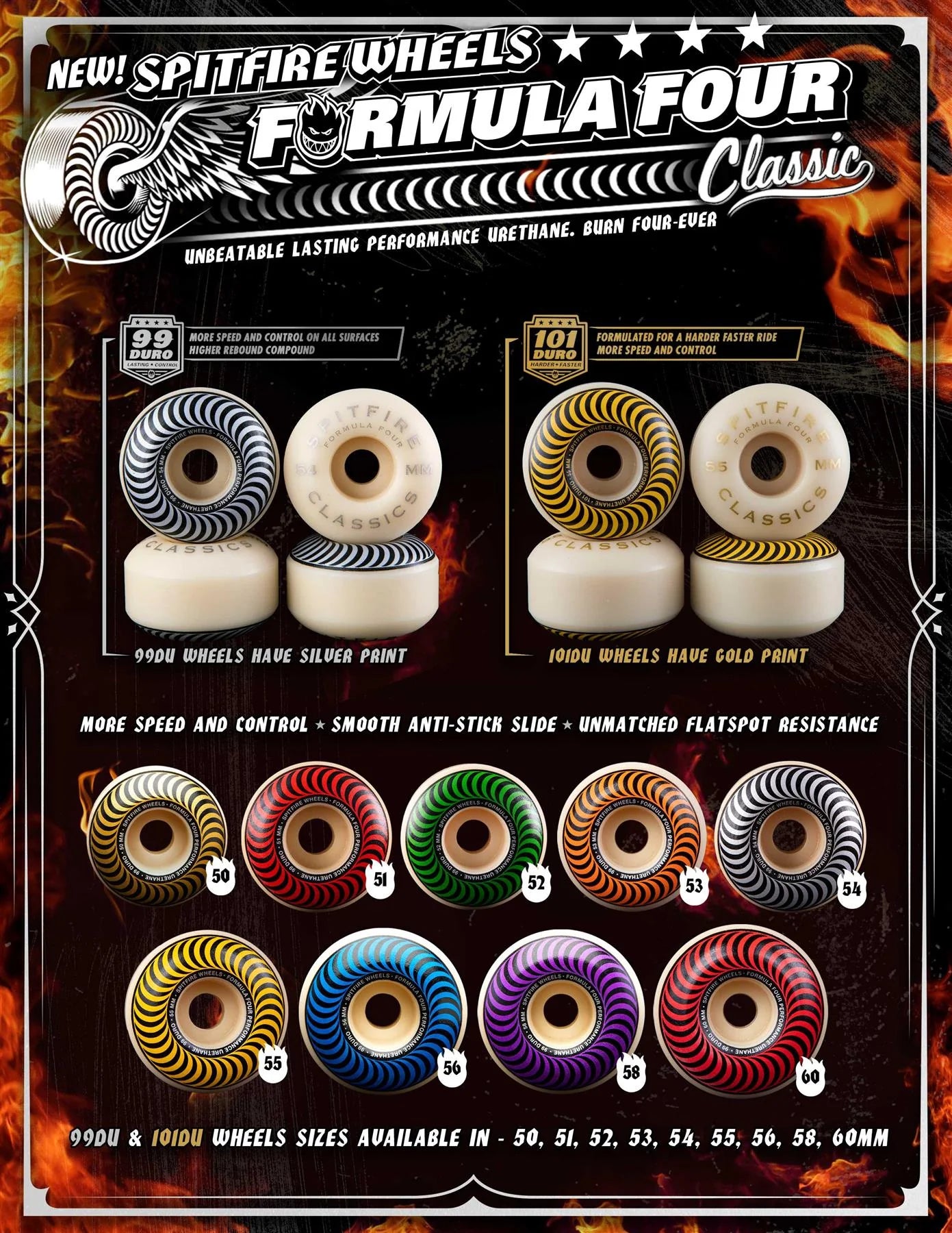 SPITFIRE 99 Formula Four Classic 58mm Skateboard Wheels - Purple