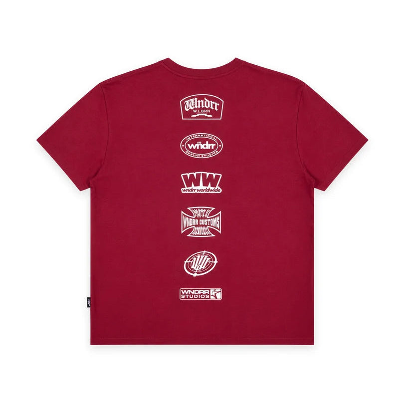 WNDRR Union Box Fit Tee - Blood Red