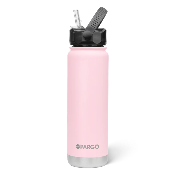 PARGO 750ml Insulated Sports Drink Bottle w/ Straw Lid - Marshmallow Pink