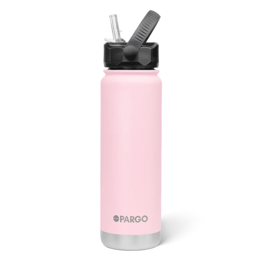 PARGO 750ml Insulated Sports Drink Bottle w/ Straw Lid - Marshmallow Pink