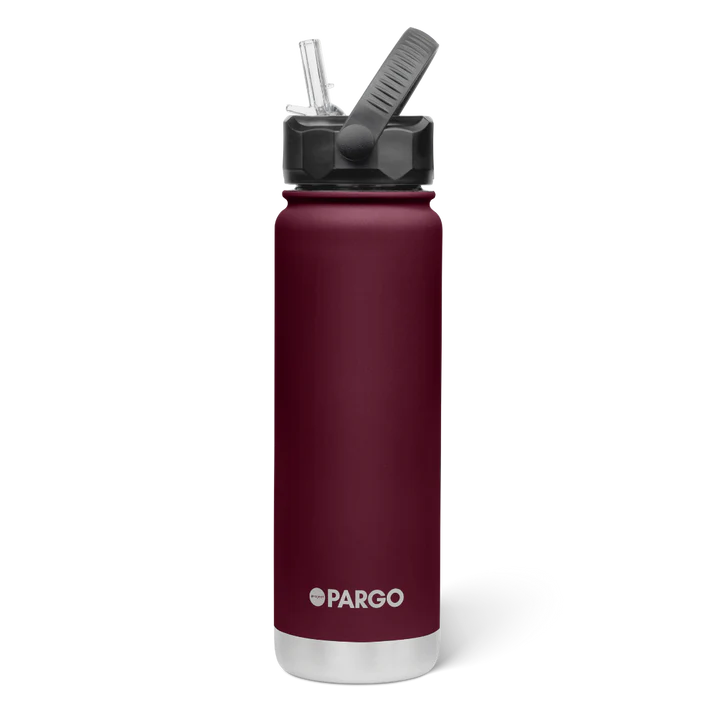 PARGO 750ml Insulated Sports Drink Bottle w/ Straw Lid - Wild Cherry
