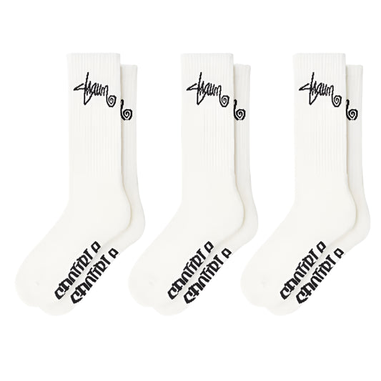 SDOUBLE Standard Shawn 3pk Mens Socks - White