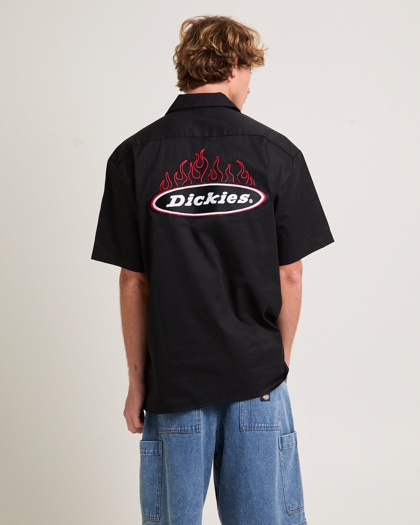 DICKIES 1574 Fire Boy Mens Short Sleeve Shirt - Black