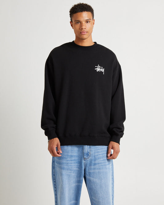 STUSSY Graffiti LCB Fleece Mens Crew - Black