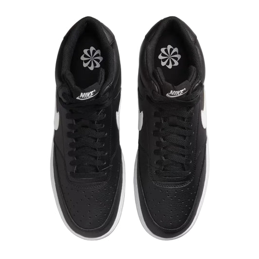 NIKE Court Vision Mid Shoe - Black/White/Black
