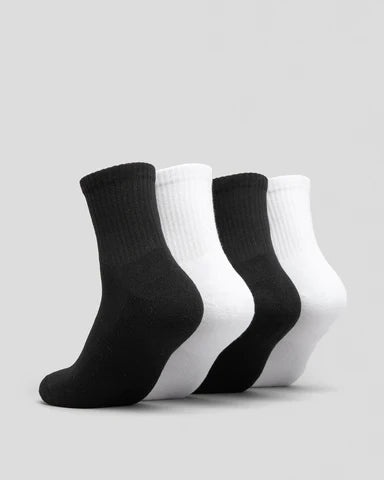 SANTA CRUZ Other Dot Youth 4pk Mid Socks - Black/White