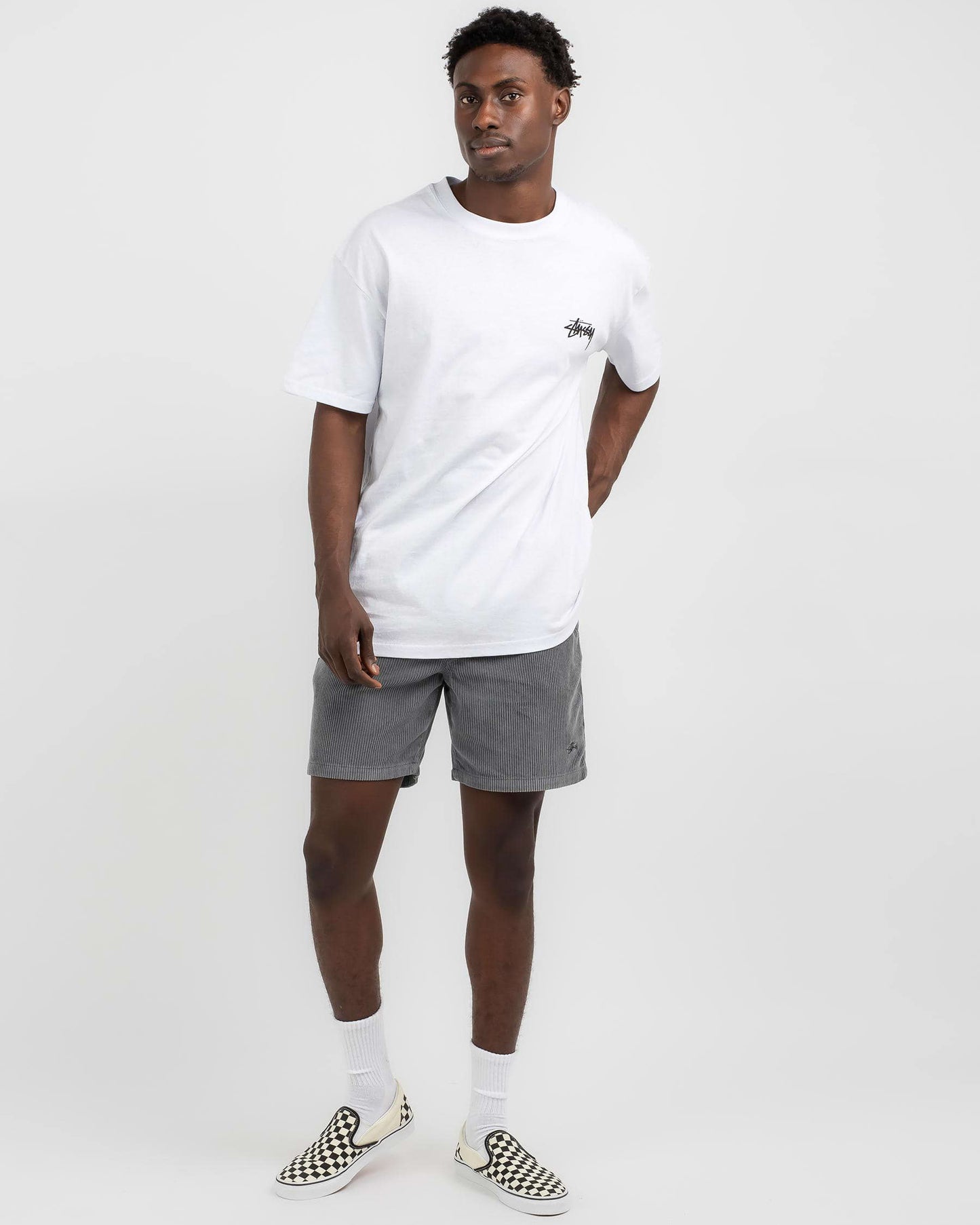 STUSSY Wide Wale Cord Mens Beach Short - Pigment Grey