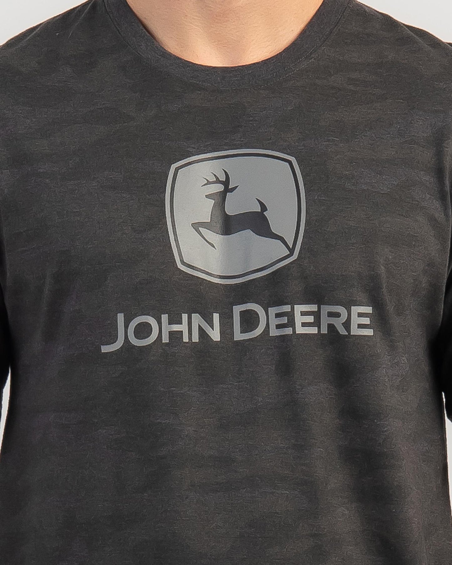 JOHN DEERE Logo Mens Tee - Black Camo