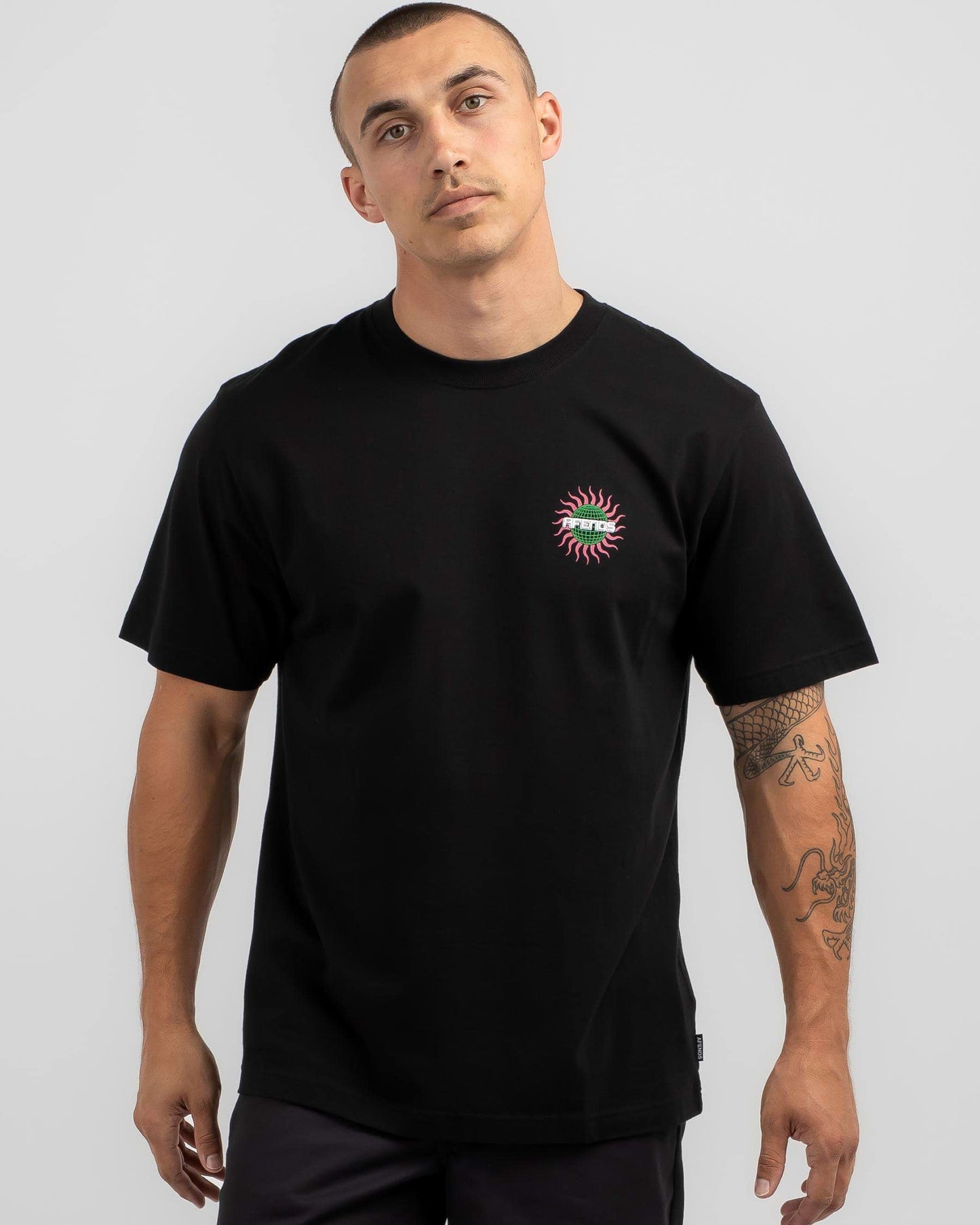 AFENDS Solar Flare Recycled Retro Fit Mens Tee - Black