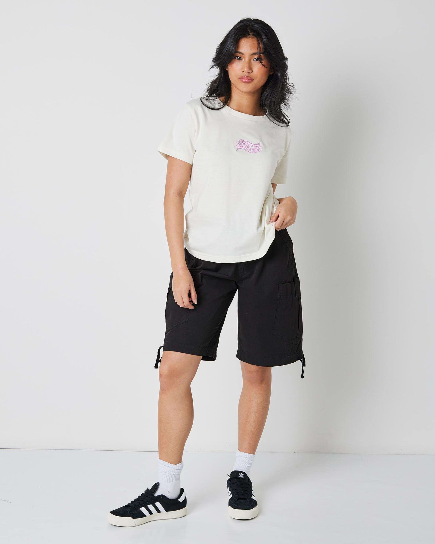 SANTA CRUZ Vortex Front Womens Tee - Off White