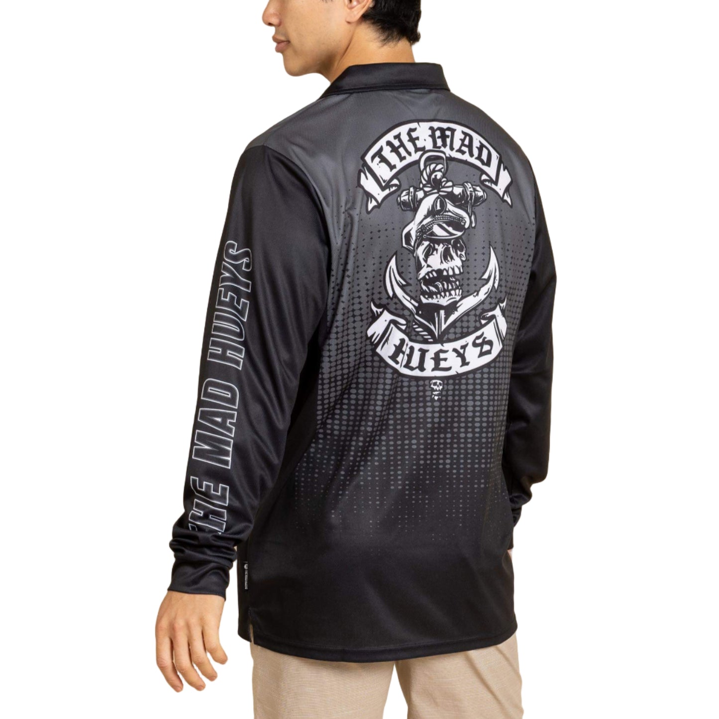 THE MAD HUEYS Sailor Anchor UPF 50+ Mens Fishing Jersey - Charcoal