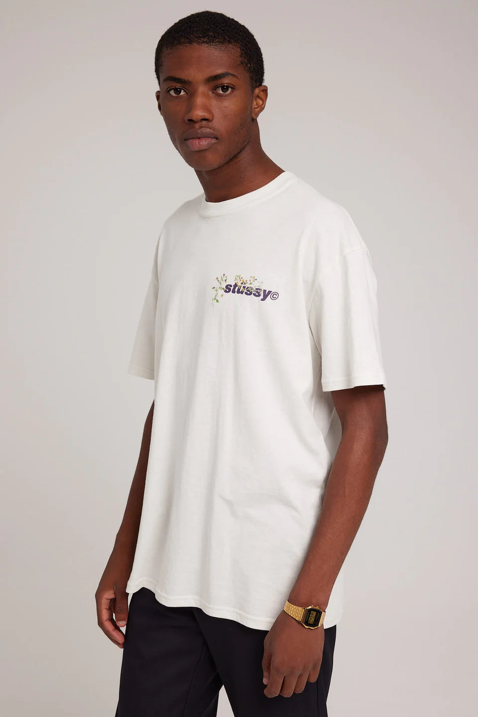 STUSSY Bokay Mens Tee - Pigment Washed White