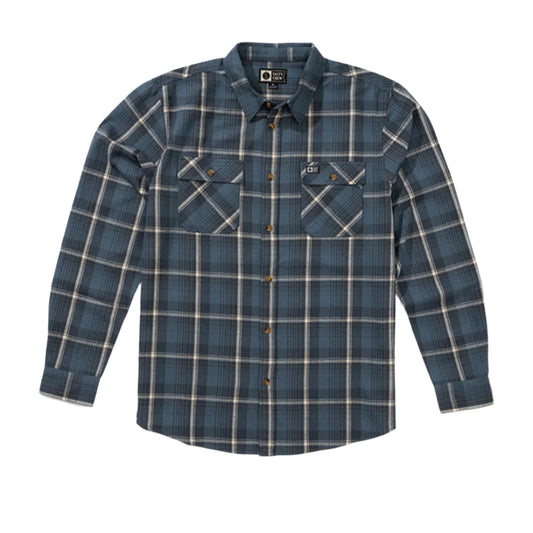 Blue plaid shirt on a white background