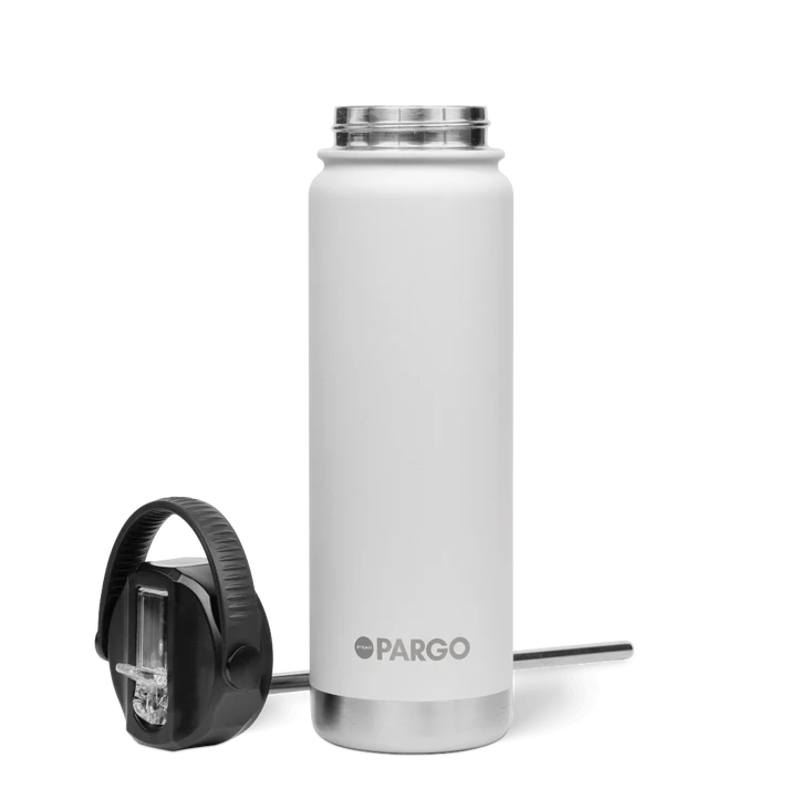 PARGO 750ml Insulated Sports Drink Bottle w/ Straw Lid - Bone White