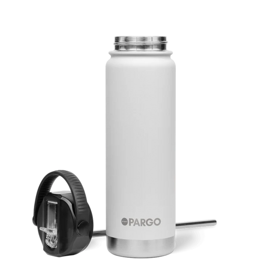 PARGO 750ml Insulated Sports Drink Bottle w/ Straw Lid - Bone White