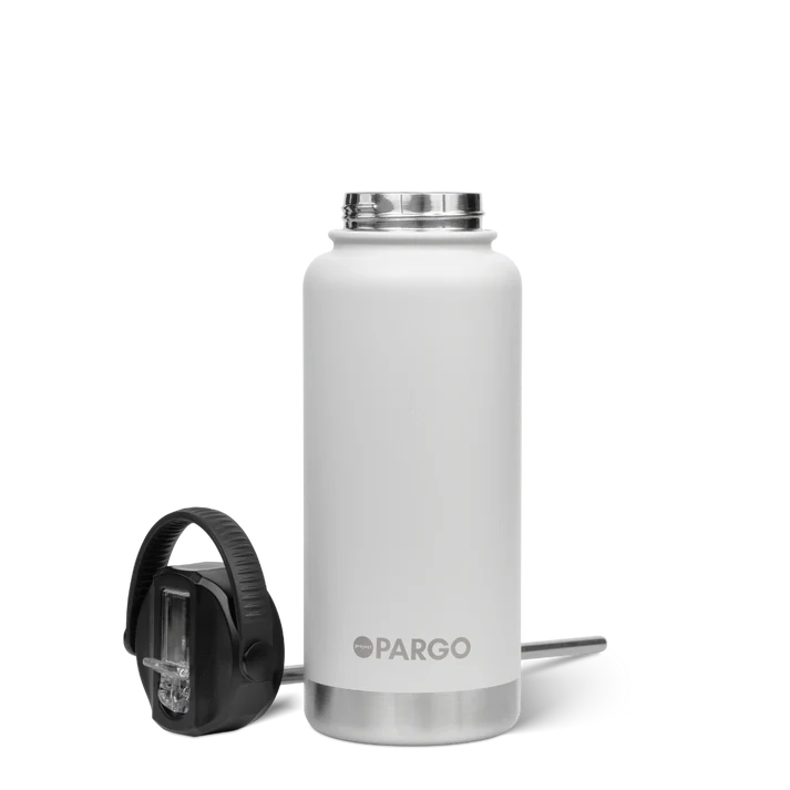 PARGO 950ml Insulated Sports Drink Bottle w/ Straw Lid - Bone White