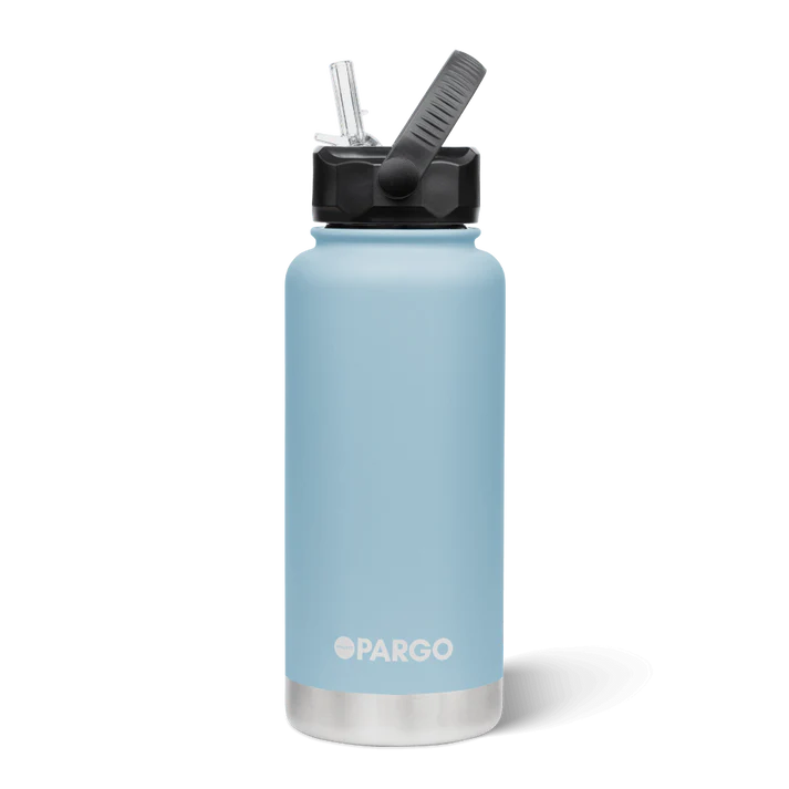 PARGO 950ml Insulated Sports Drink Bottle w/ Straw Lid - Bay Blue