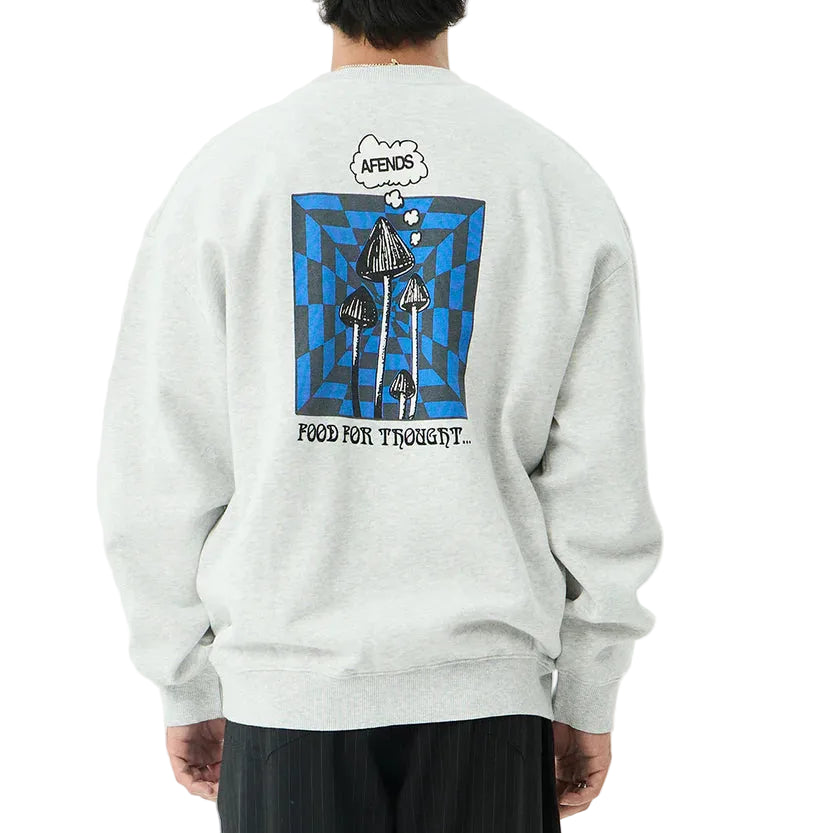 AFENDS Perception Recycled Mens Crew - Grey Marle