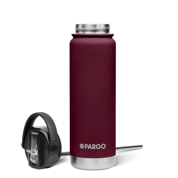PARGO 750ml Insulated Sports Drink Bottle w/ Straw Lid - Wild Cherry