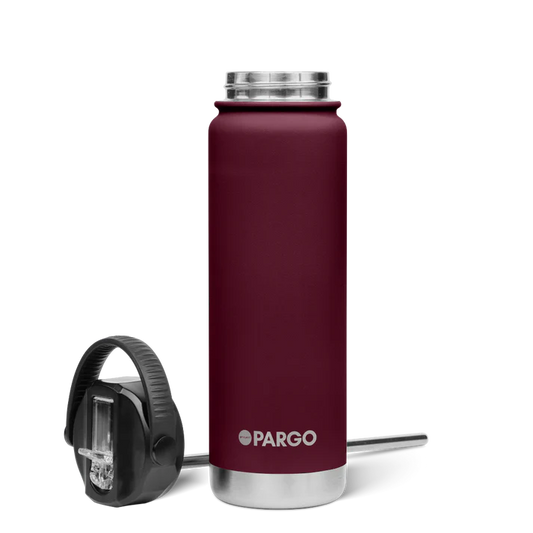 PARGO 750ml Insulated Sports Drink Bottle w/ Straw Lid - Wild Cherry