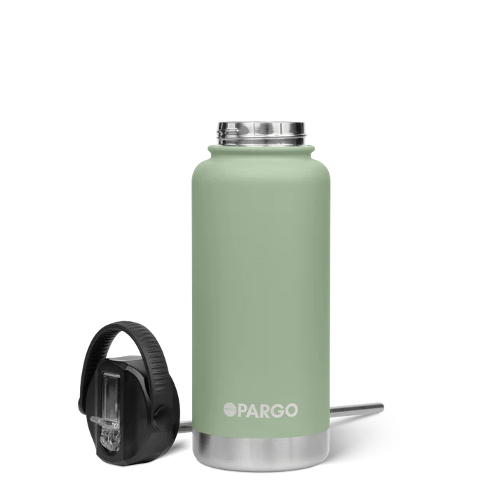 PARGO 950ml Insulated Sports Drink Bottle w/ Straw Lid - Eucalypt Green