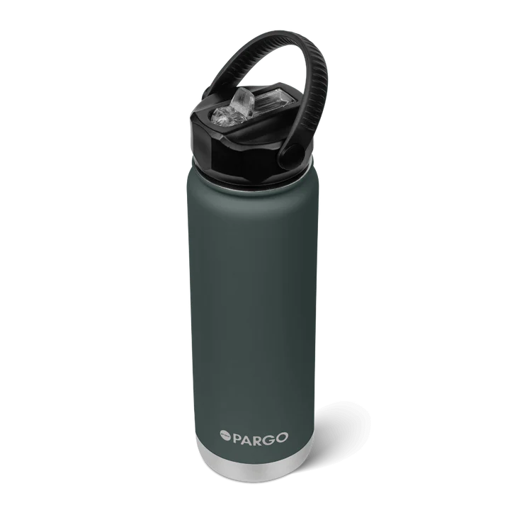 PARGO 750ml Insulated Sports Drink Bottle w/ Straw Lid - BBQ Charcoal