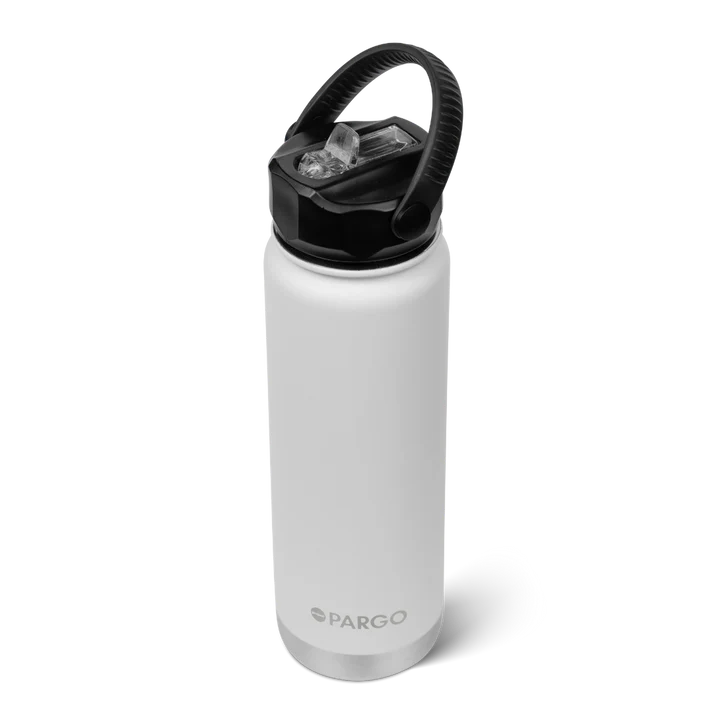 PARGO 750ml Insulated Sports Drink Bottle w/ Straw Lid - Bone White