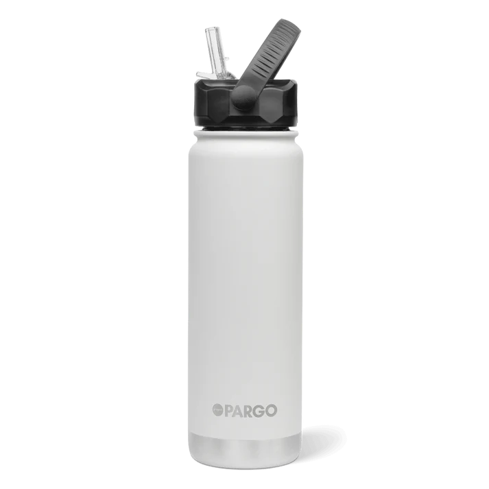 PARGO 750ml Insulated Sports Drink Bottle w/ Straw Lid - Bone White