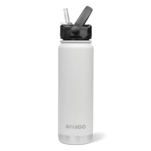 PARGO 750ml Insulated Sports Drink Bottle w/ Straw Lid - Bone White