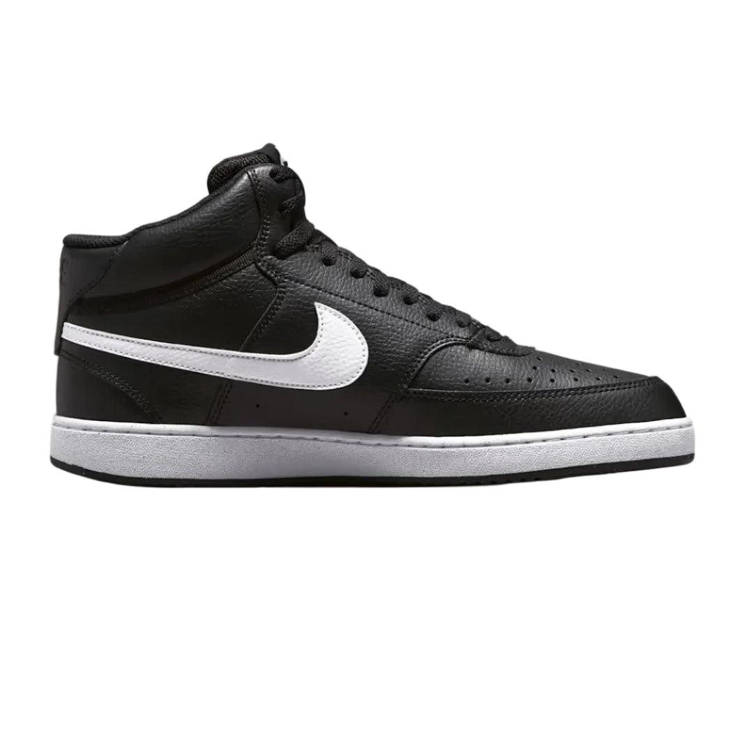 NIKE Court Vision Mid Shoe - Black/White/Black