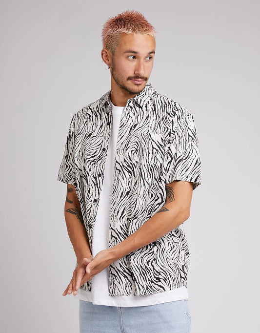 SILENT THEORY Zebra Mens S/S Shirt - Multicoloured