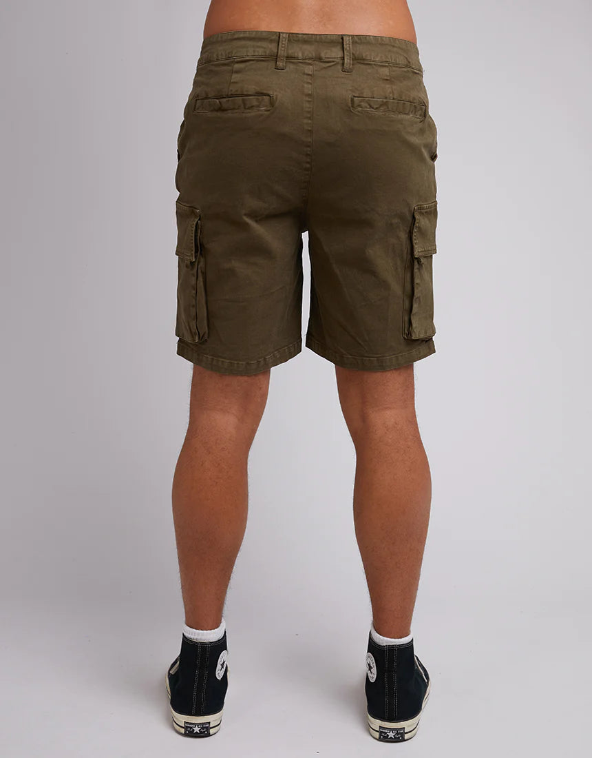 SILENT THEORY Military Mens Cargo Shorts - Khaki