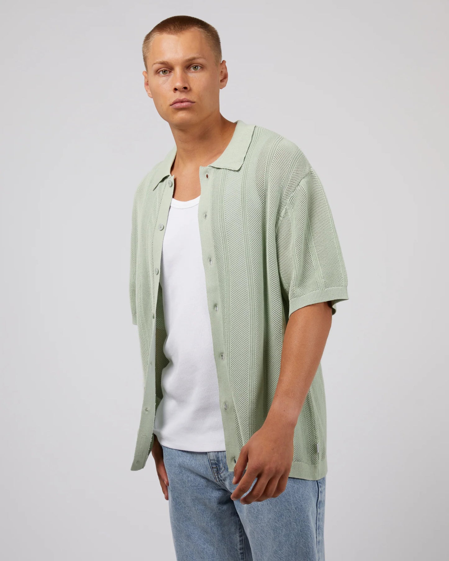 SILENT THEORY Hurley Knit Mens S/S Shirt - Sage