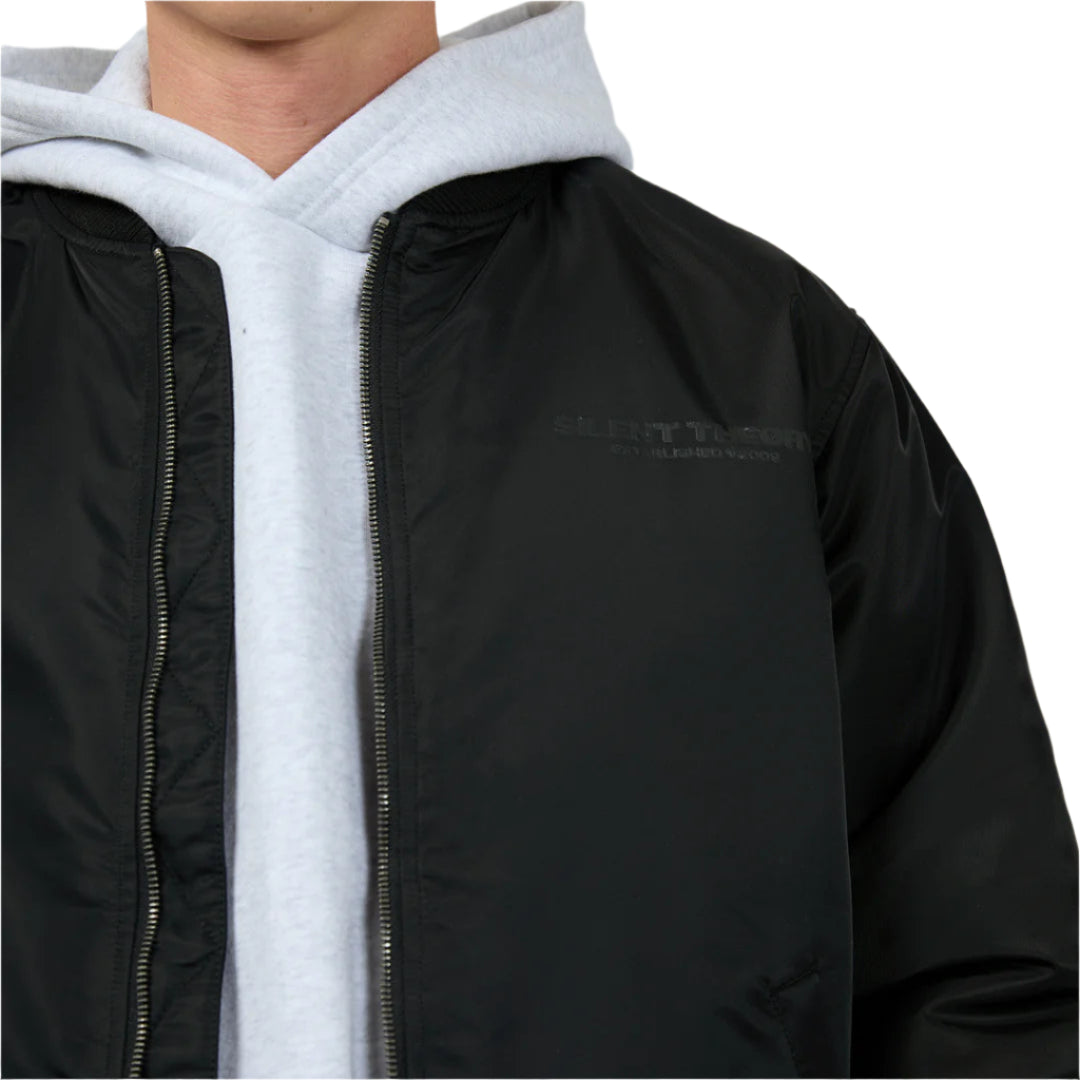 SILENT THEORY Jagger Mens Bomber Jacket - Black