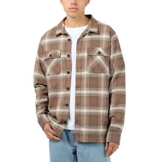 SILENT THEORY Ranger Flannel Shirt - Chocolate