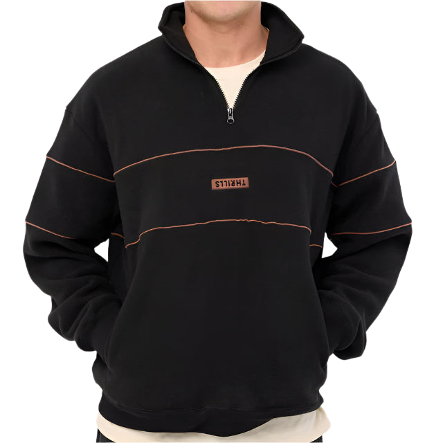 THRILLS Superior Quarter Zip Mens Crew - Black