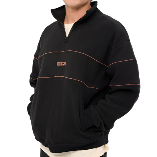 THRILLS Superior Quarter Zip Mens Crew - Black