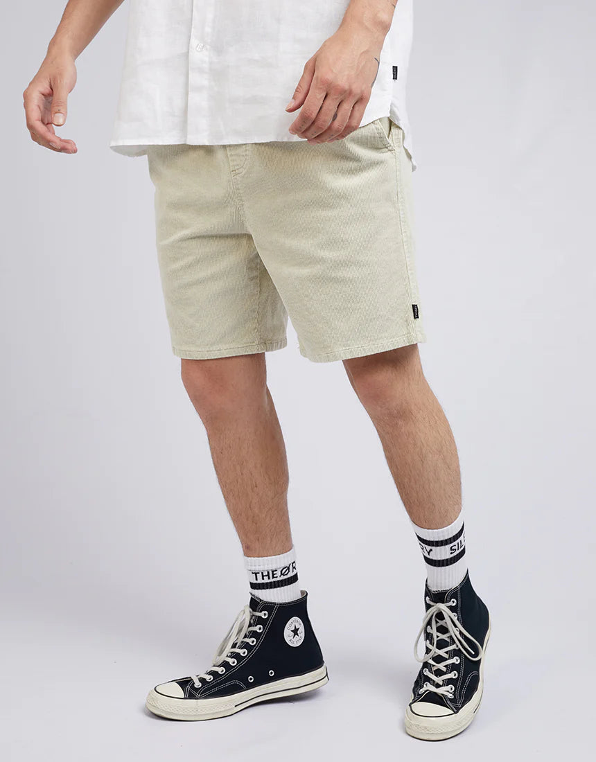 SILENT THEORY Cord Shorts - Sand