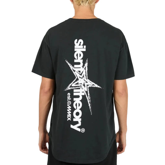 SILENT THEORY Chaos Scoop Tee - Washed Black