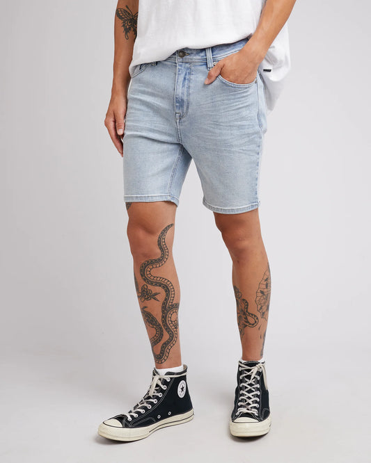 SILENT THEORY Shadow A2 Mens Denim Shorts - Light Blue