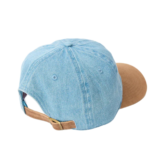 GILROY CO VB Retro Denim And Suede Lazy Strapback Cap - Multi