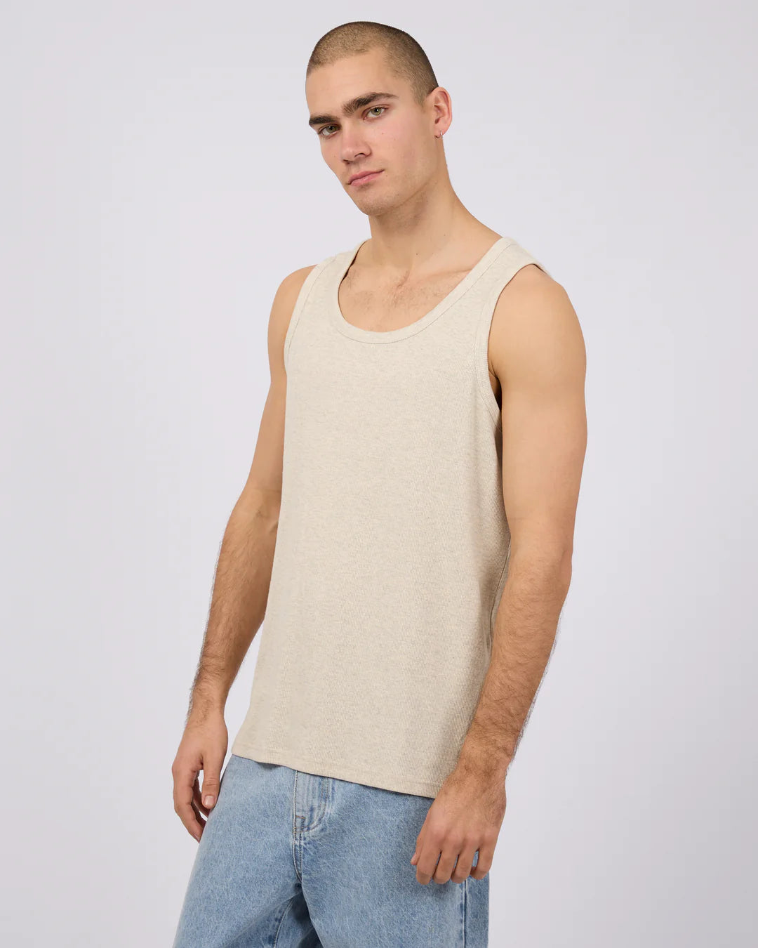 SILENT THEORY Rib Mens Tank - Oat