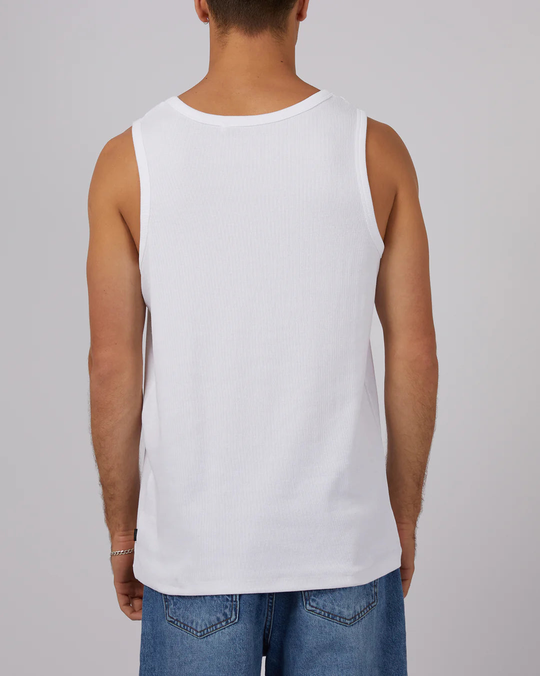 SILENT THEORY Rib Mens Tank - White