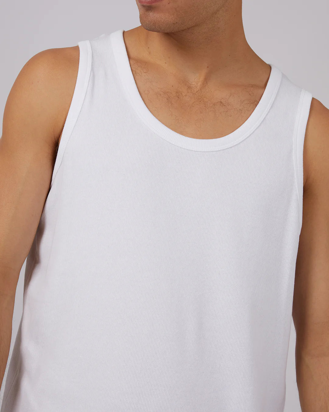 SILENT THEORY Rib Mens Tank - White